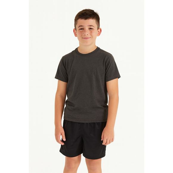 Athletic Works Boys Gray Jersey Shorts - Size Small 6/7 - Lightweight Activewear - Picture 1 of 5